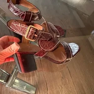 Chloe | Shoes | Chlo Candice Croceffect Leather Sandals Size